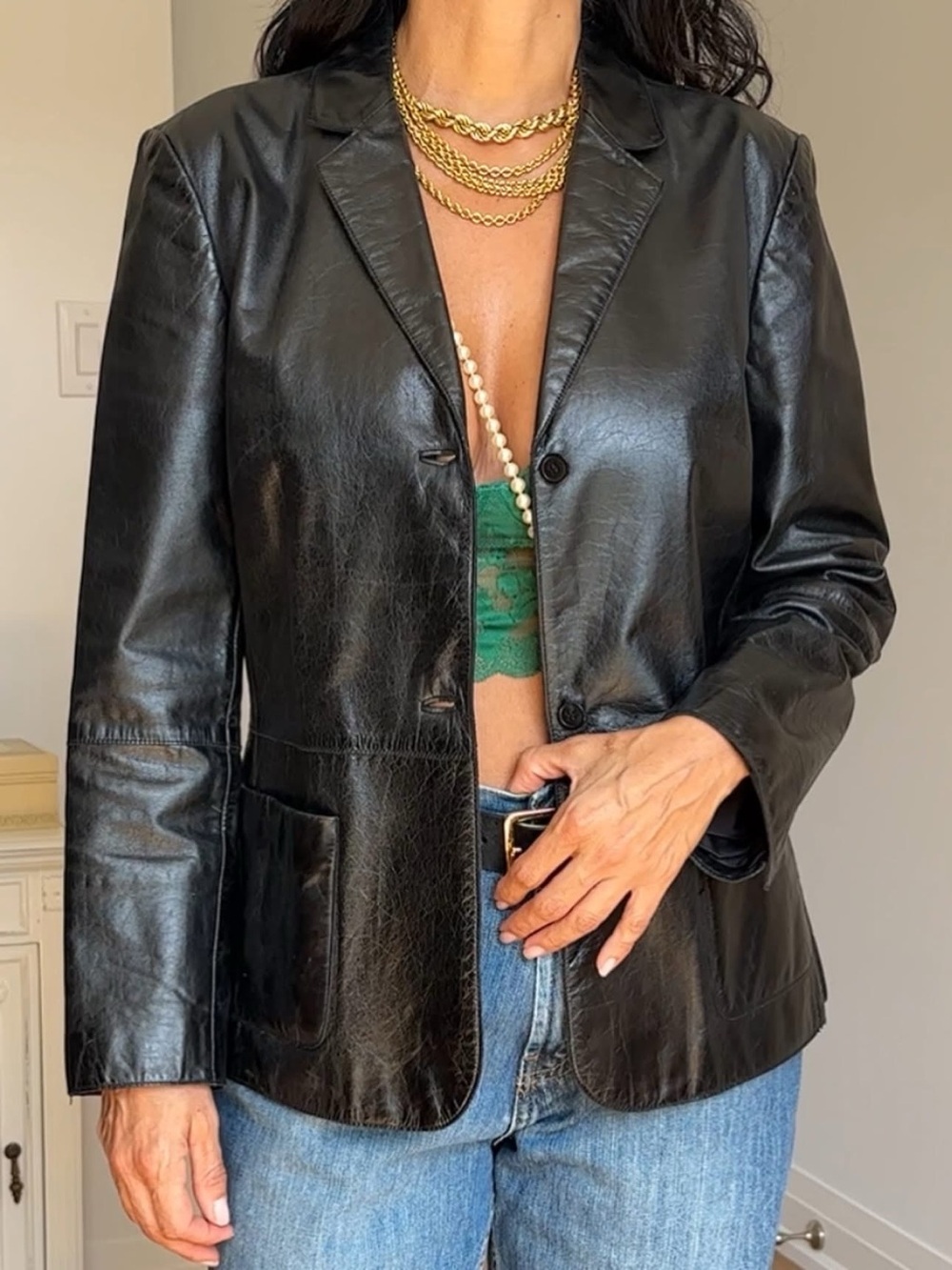 Vintage Kenneth Cole Leather Blazer
